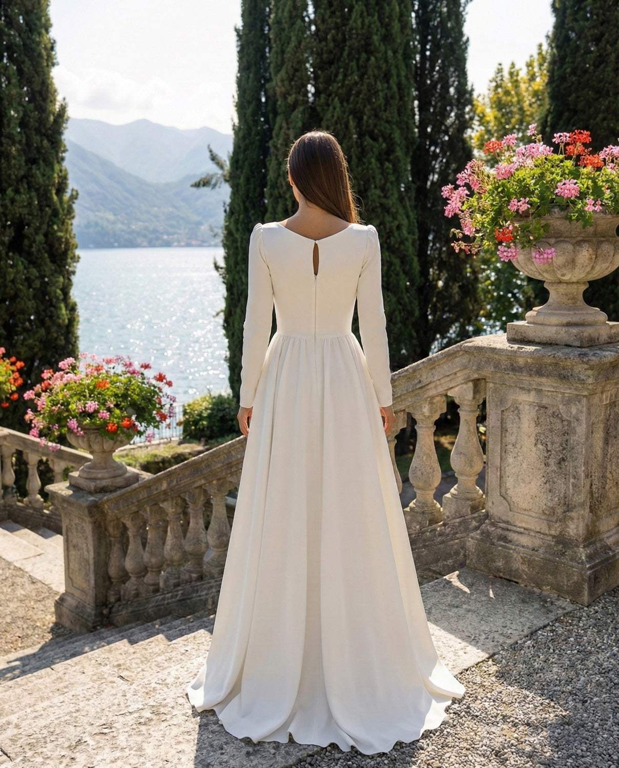 Vestido de novia simple y elegante A-line