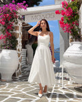 Rochie cununie civilă off-white cu glitter A-line