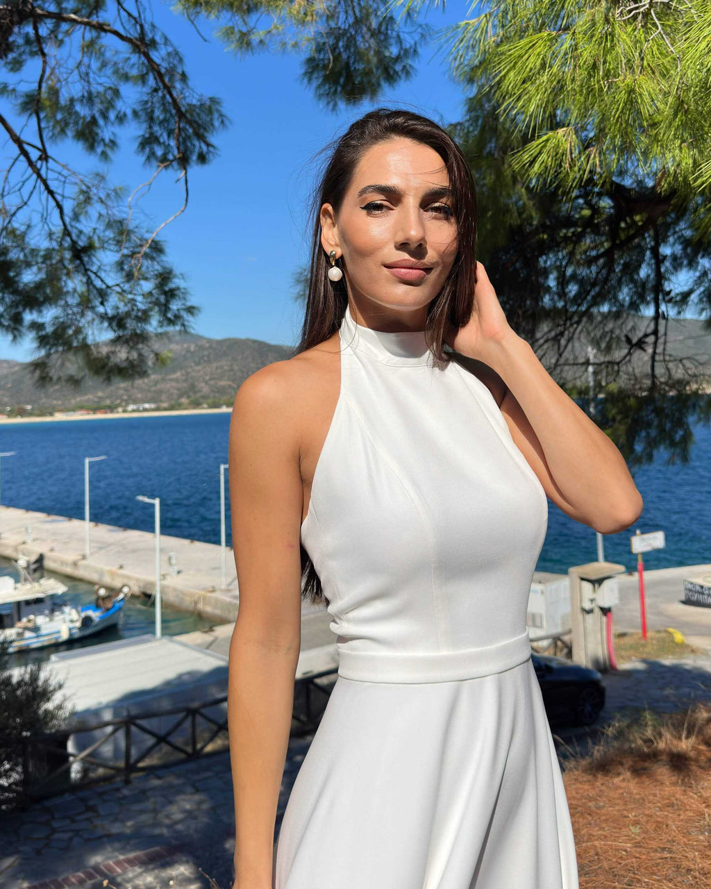 Rochie de mireasă simplă A-line cu spatele gol – ELARA