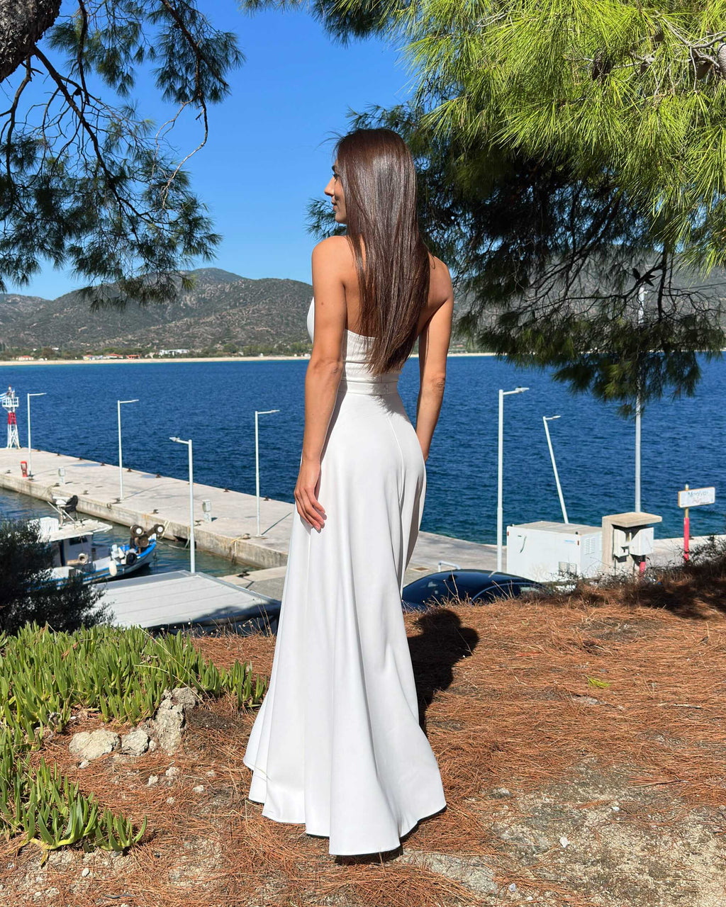 Rochie de mireasă simplă A-line cu spatele gol – ELARA
